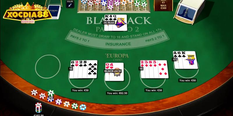 Blackjack XOCDIA88 - Cách Chơi Và Bí Quyết Tăng Tỷ Lệ Thắng 3 Tách đôi hai lá bài số 8 để giành lợi thế
