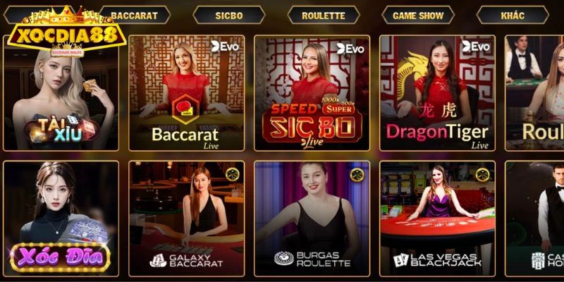 EVO Trực Tuyến XOCDIA88 Sảnh Giải Trí Thỏa Mãn Đam Mê Casino 1 Giới thiệu sảnh EVO trực tuyến XOCDIA88