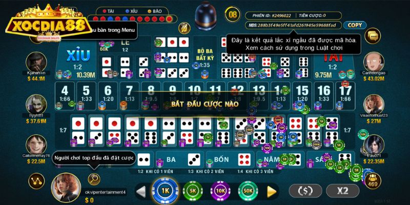 Các biến thể tài xỉu phổ biến